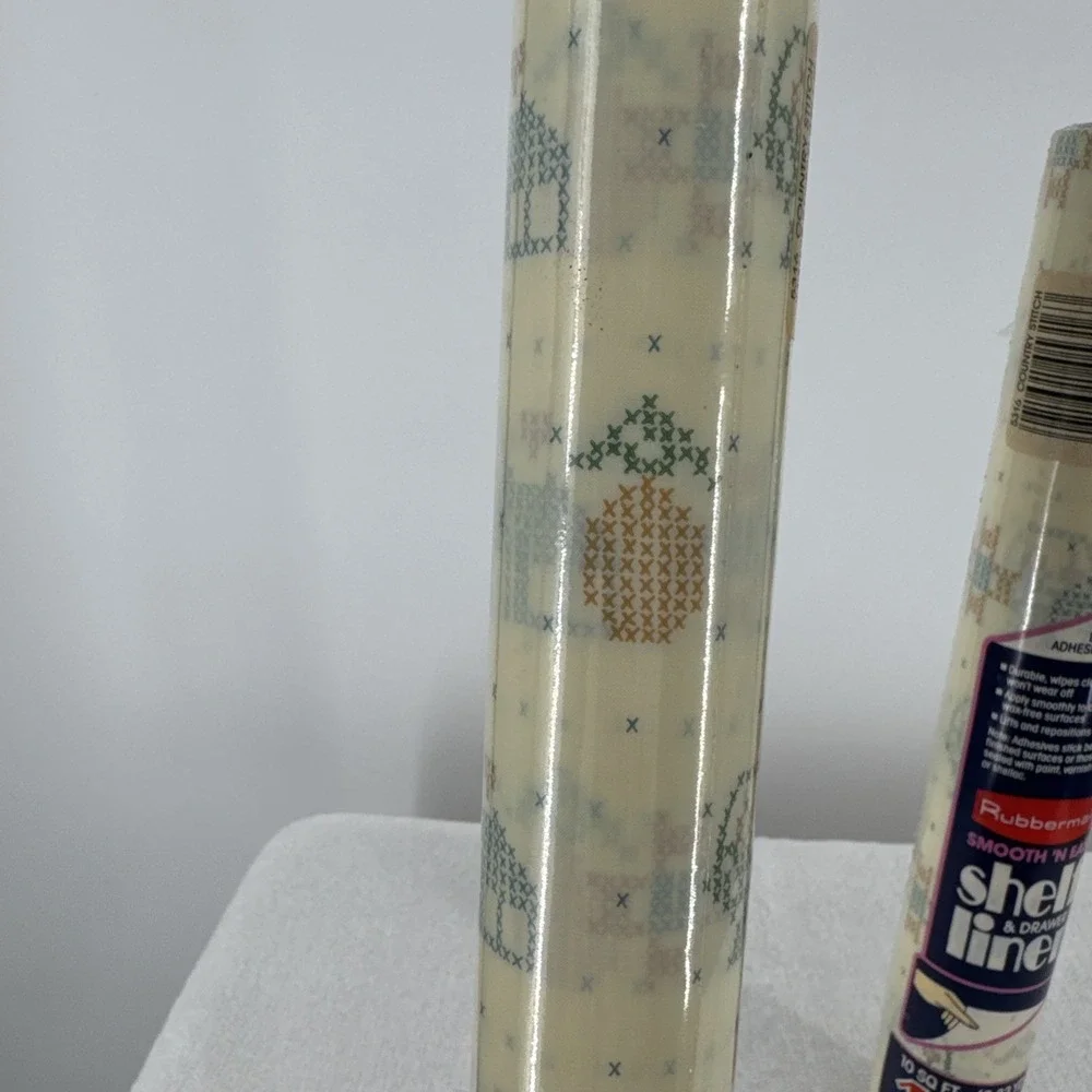 1986 Rubbermaid‎ Smooth 'N Easy Shelf  & Drawer Liner 5316 Country Stitch 10x12